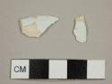 Pearlware sherds, including one with fragment of blue decoration, possibly from feather-edging