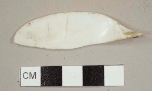 White plastic spoon bowl fragment