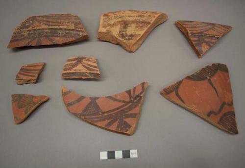 Polychrome potsherds