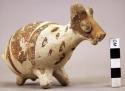 Pottery figurine in shape of animal (llama?)