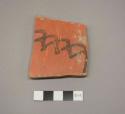 Painted potsherd (2.84" long) - Harappa painted, pink paste, red slip, black pai