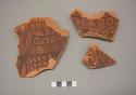 Painted potsherds - Harappa painted - pink paste, red slip, black paint