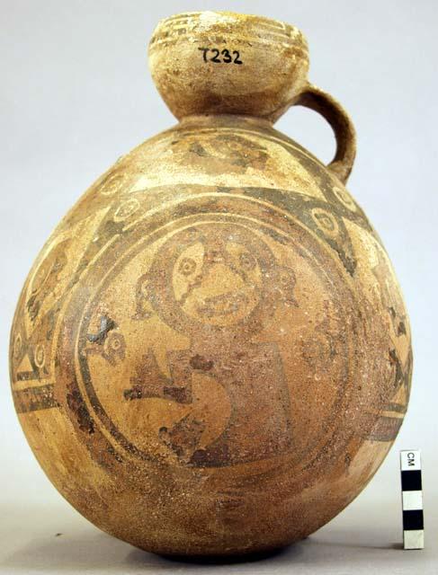 Earthen vase, painted