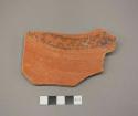 Painted potsherd (5.3" long) - Harappa painted, pink paste, red & cream slips, b