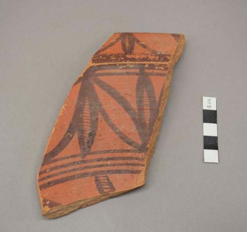 Painted potsherd (5.9" long)