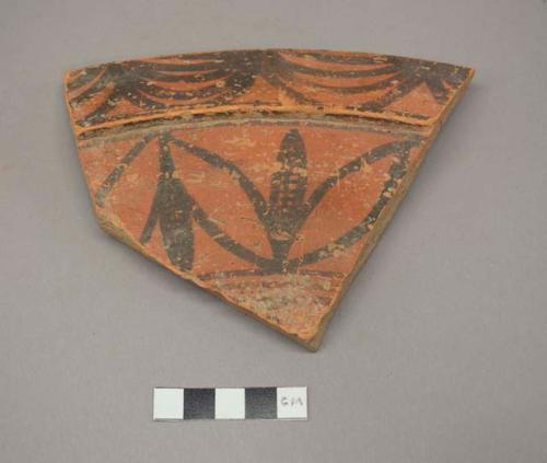 Painted potsherd (5.7" long)