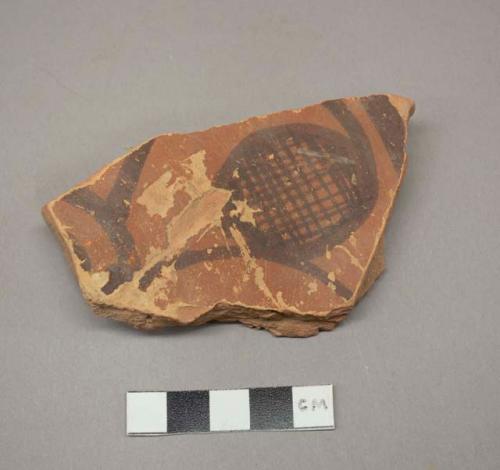 Painted potsherd (3.73" long)