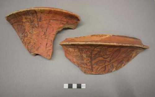 Painted potsherds (8.5" long)