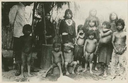 Man and group of children