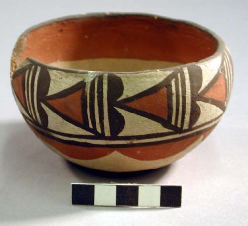 Small painted pottery bowl.