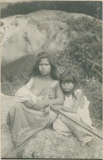 Woman with baby and girl