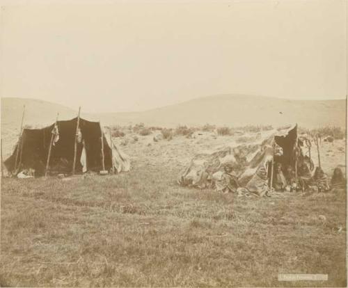 Group inside a tent