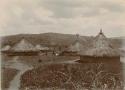 People and huts