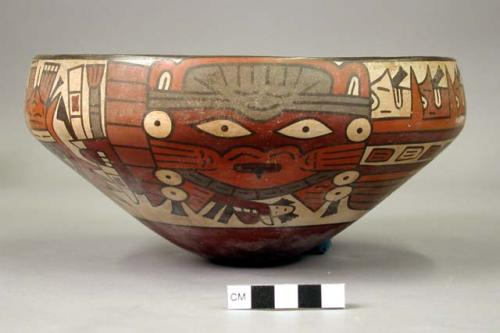 Bowl painted in polychrome with one "anthropomorphic mythical being"