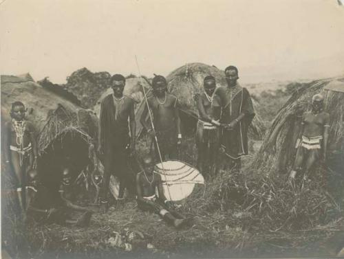 Group in front of huts