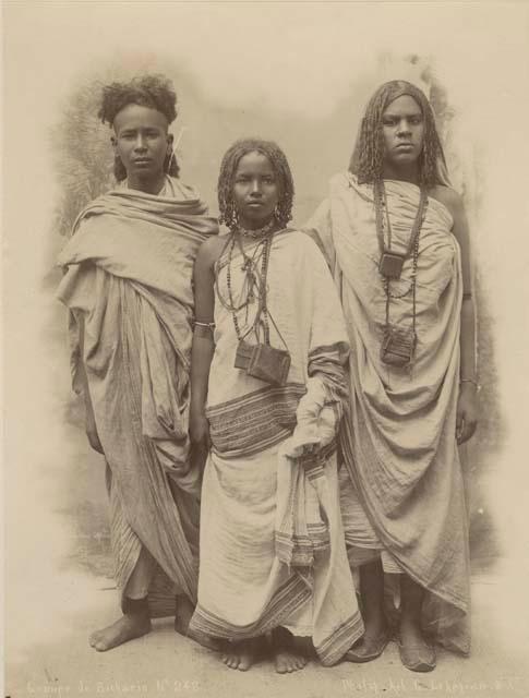 Studio portrait of a group of three