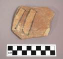 Ceramic body sherd with rectangular designs painted on exterior