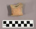 Ceramic base sherd, undecorated, with circular narrow base and flared body