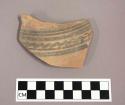 Ceramic body sherd, with painted banded geometric decoration on exterior