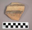 Ceramic body sherd with painted banded decoration on exterior