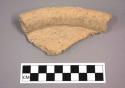 Ceramic sherd, shallow, steep-sided rim and base