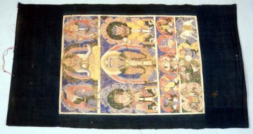 Lama painting on cloth with tempora - strong Taoist influence