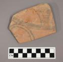 Ceramic body sherd with painted geometric design on exterior