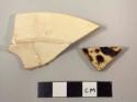 Miscellaneous china sherds; Includes one spatterware? and 1 plate rim