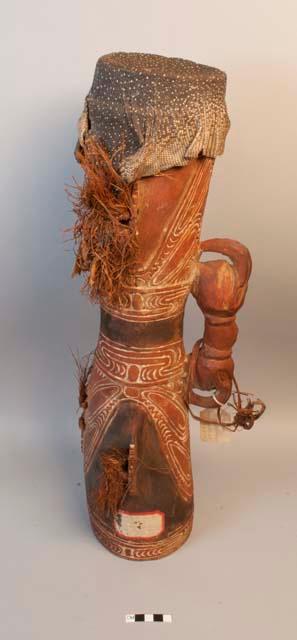 Carved wooden hand drum