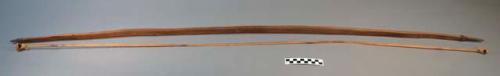 Light colored hard wood bow with bamboo bowstring