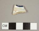 Pearlware rim sherd to unidentified hollowware vessel with cobalt edge