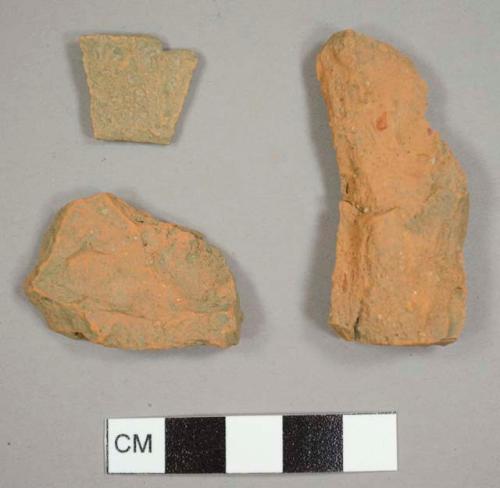 Handmade dark orange brick fragments