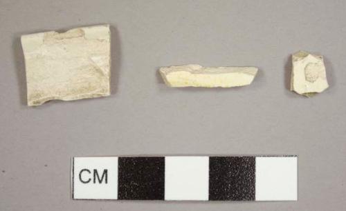 Creamware sherds, including one possible rim sherd