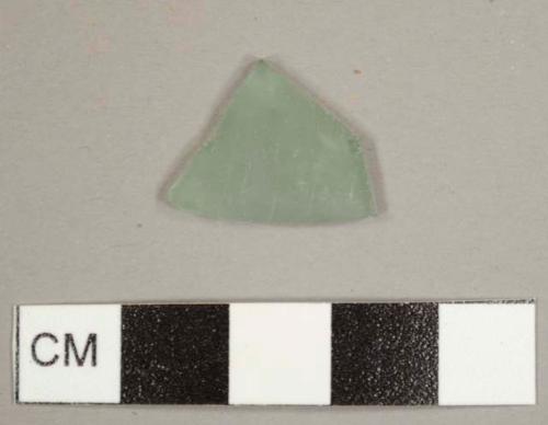 Aqua flat glass fragment with one frosted side