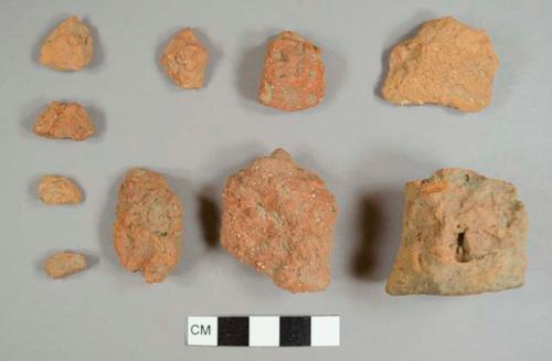Orange brick fragments, including some possibly handmade