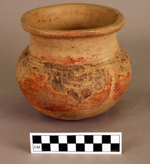 Jar, painted and incised; Round-bottom, wide-mouth jar, shoulder design; Period