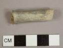 Kaolin/White ball clay pipe stem fragment with a 6/64-inch bore diameter and part of a stump