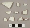 Ironstone sherds, including two rim sherds, one from a shallow bowl with a 15-cm diameter
