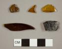 Brown bottle glass fragments