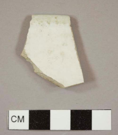 White ironstone rim sherd, possibly from a saucer