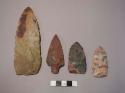 Chipped stone, biface and projectile points, trianuglar and lanceolate