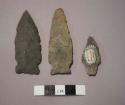 Chipped stone, projectile points, side-notched and stemmed