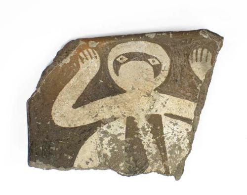 Sherd - geometric decoration outside, naturalistic inside