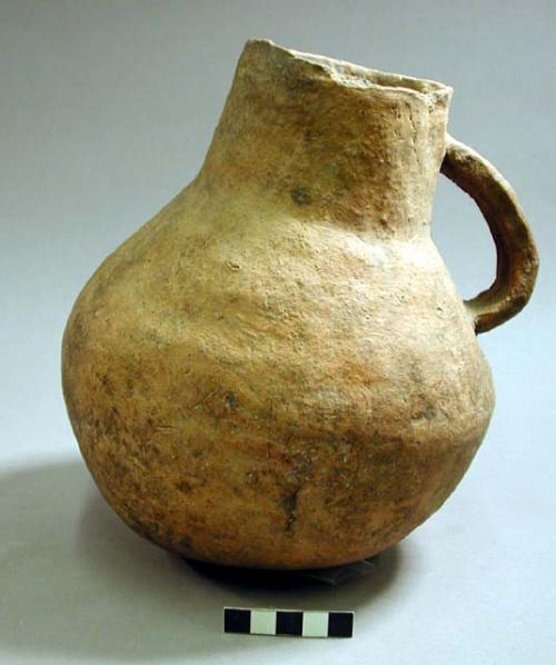 Plain pottery handled jar