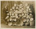 Woman with collection of baskets