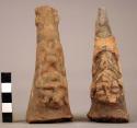 2 effigy pot legs (pottery)