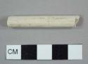 Kaolin/White ball clay pipe stem fragment with a 4/64-inch bore hole