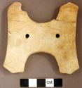 Ground stone gorget, two perforated holes