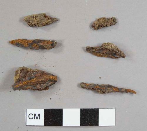 Oxidized nail in multiple fragments