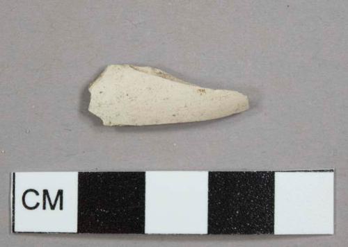 Kaolin/White ball clay pipe bowl fragment, possibly unburned or unused